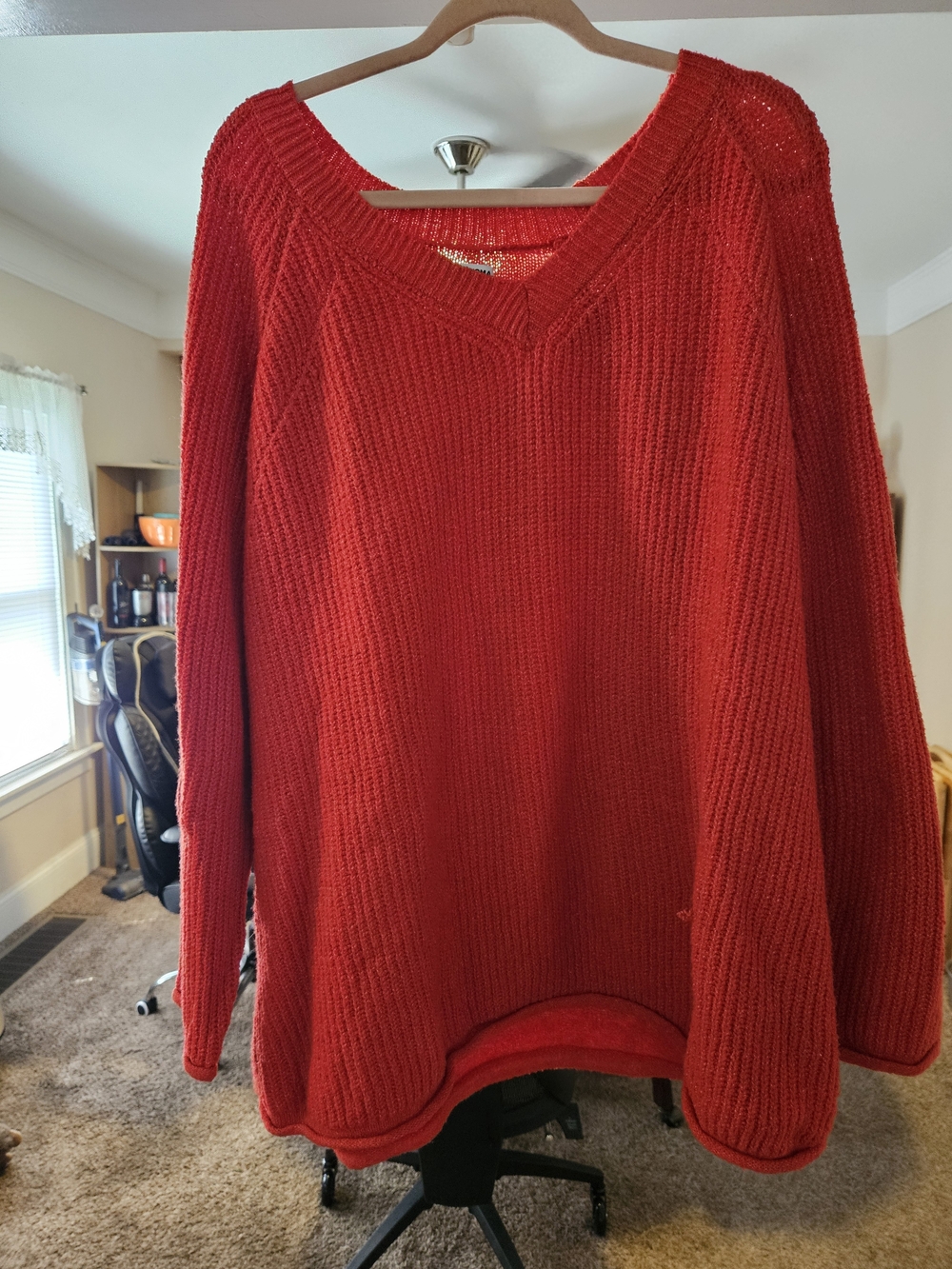 Sonoma Red V-Neck Knit Sweater 3XL